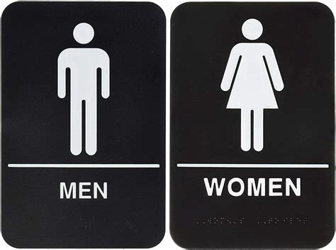 Items Man And Woman Bathroom Signs For Door Original Ada Approved All Gender Restroom Sign