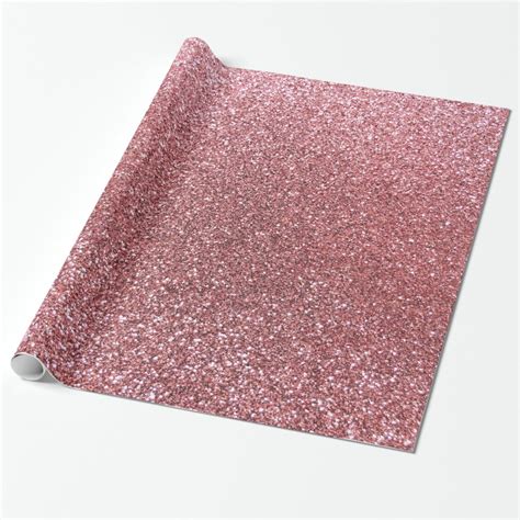 Light Pink Glitter Wrapping Paper Zazzle