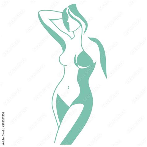 Standing Naked Woman Vector Illustration Stock Vector Adobe Stock