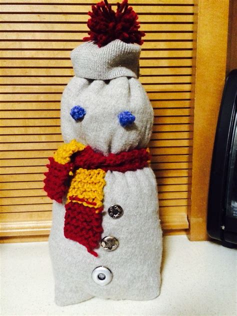 Recycled Sweater Snowman With Gryffindor Scarf He Turned Out So Cute