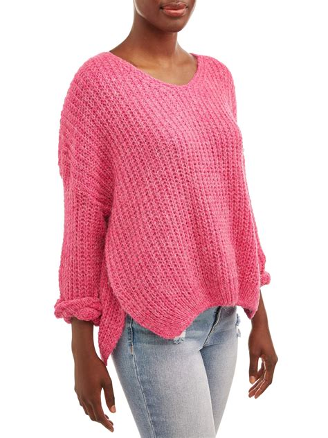 Womens V Neck Pullover Sweater