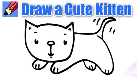 How To Draw A Cute Kitten Real Easy Spoken Tutorial Youtube