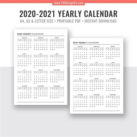 Calendar 2020 At A Glance Month Calendar Printable