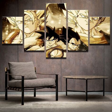 All our canvas prints are. 5 piece canvas Dbz Goku and Vegeta Canvas picture Dragon ...