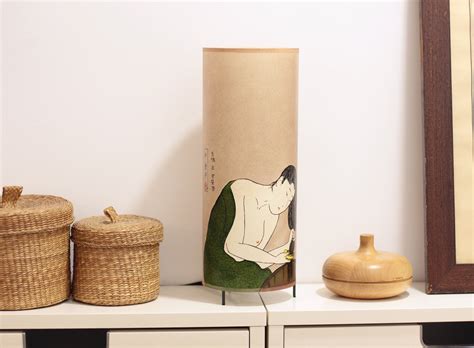 Japanese lamp shade, Japanese table lamp, Japanese girl lamp, Japan