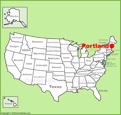 Portland Maine Location On The Us Map