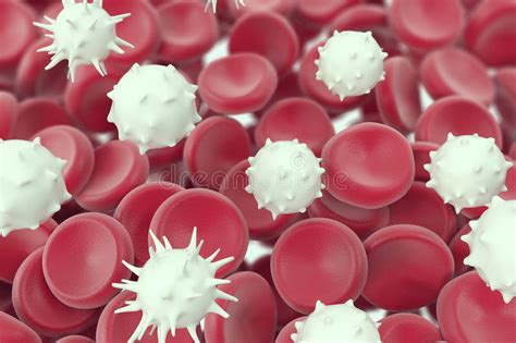 White Blood Cell Medical Or Microbiological Background 3d Illustration