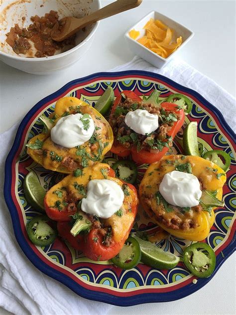 Cook, breaking up the turkey with a wooden spoon, until cooked through. Veggie Loaded Mexican Stuffed Peppers with Ground Turkey | Recipe | Stuffed peppers, Mexican ...