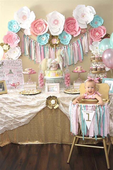 A Pink And Gold Carousel 1st Birthday Party Party Ideas Party