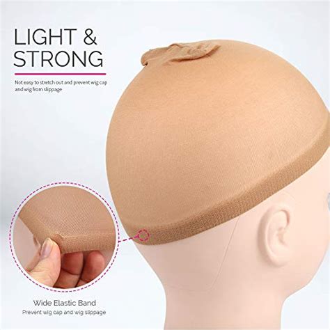 fandamei 4 pieces light brown stocking wig caps stretchy nylon wig caps for women on sale