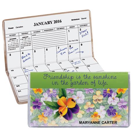 Personalized Pansy 2 Year Pocket Planner Calendars Miles Kimball