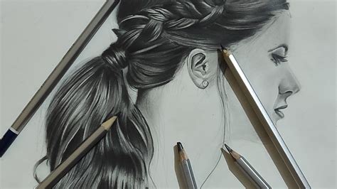 How To Draw Realistic Hairs By Using Artline Pencils Youtube