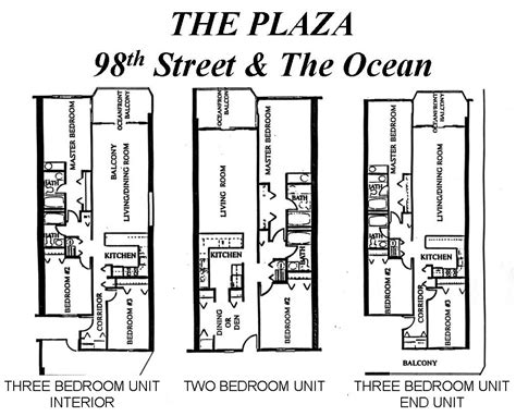 Floor Plans The Plaza Condominium Ocean City Maryland