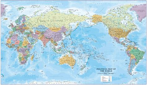 Buy World Supermap On Canvas Pacific Centred Wall Map Mapworld