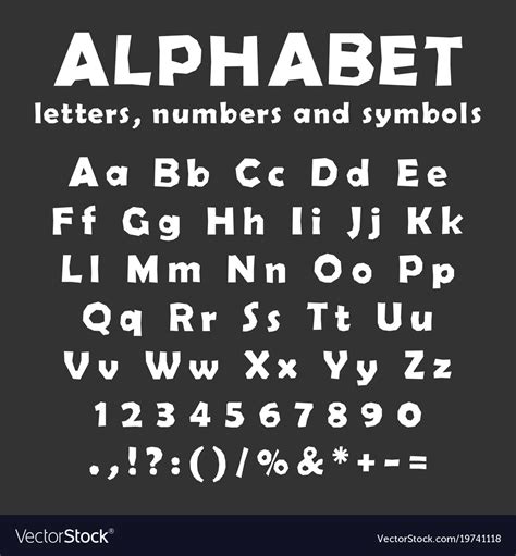 English Alphabet Uppercase And Lowercase Letters Vector Image