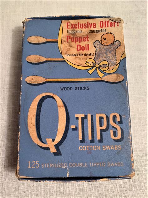 Vintage Wood Stick Q Tip Box 125 Sterilized Double Tipped Etsy Wood