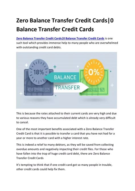 Ppt Zero Balance Transfer Credit Cards Powerpoint Presentation Free