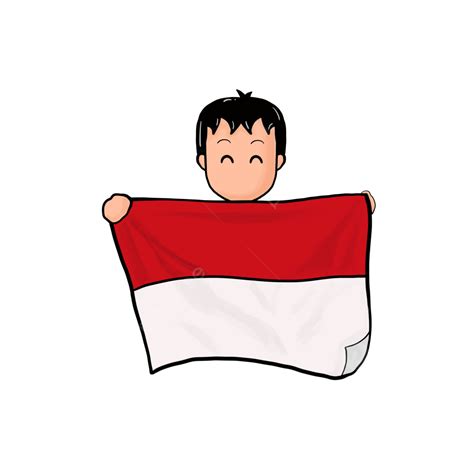 Gambar Wajah Dengan Bendera Anak Laki Laki Bendera Indonesia Png