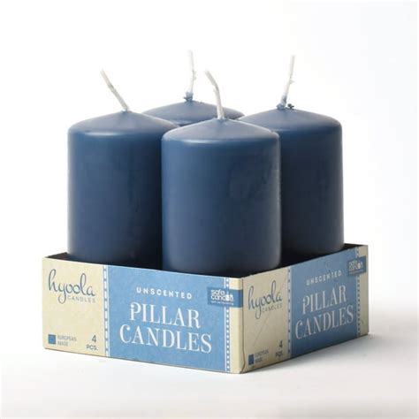 Hyoola 2 X 4 Inch Small Unscented Pillar Candles Dripless Midnight Blue