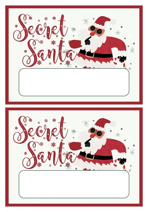 Printable Secret Santa Messages Illustrations Clip Art Santa Gift