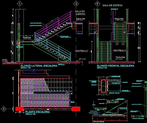 Steel Staircase With Metal Staircase Details Dwg Detail For Autocad