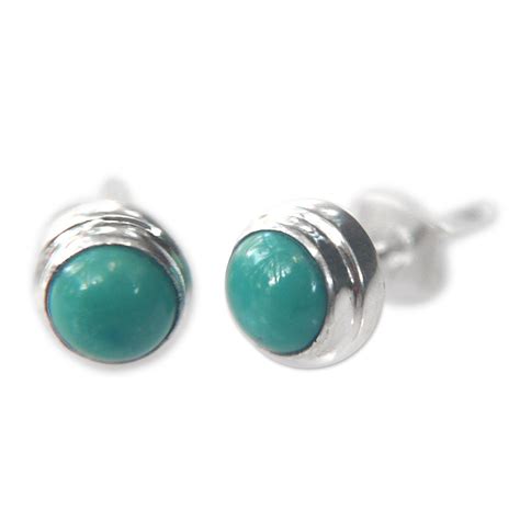 Shop Earrings Stud Reconstituted Turquoise Sterling Silver Stud