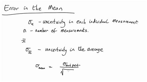 1) calculate the relative uncertainty in your measurements of each hand. Uncertainty in mean - YouTube