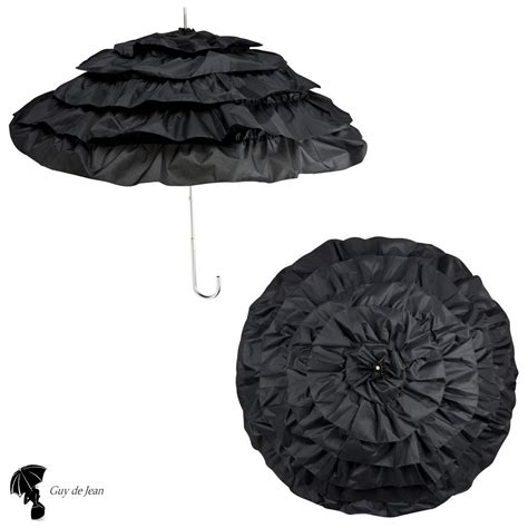 Black Umbrellas With Frills Black Umbrella Umbrella Black