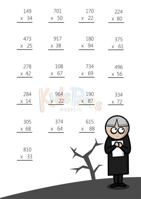3 Digit by 2 Digit Multiplication Worksheet -#3 - KidsPressMagazine.com