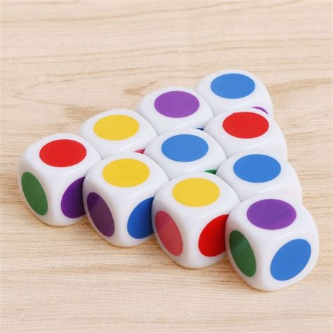 10 Pcsset 15mm Multicolor Acrylic Cube Dice Beads Six Sides Color Dice