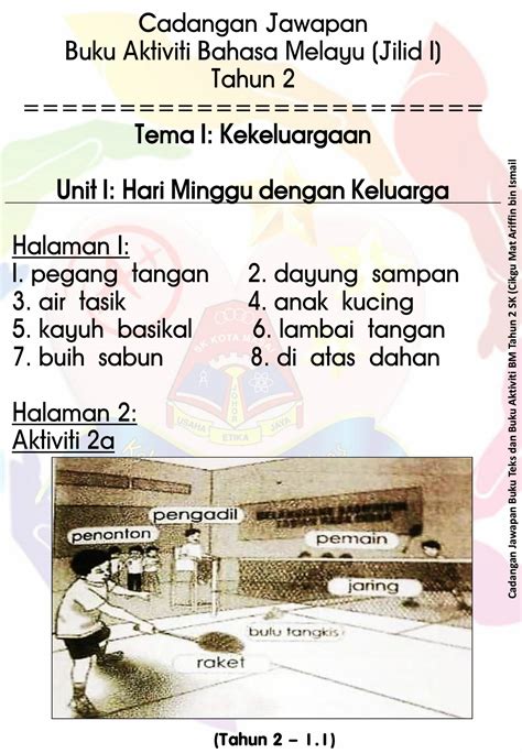 Jawapan Buku Aktiviti Bahasa Melayu Tahun Jilid Pdf Jawapan Buku