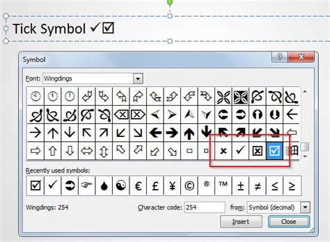 How To Insert A Tick Symbol In Powerpoint