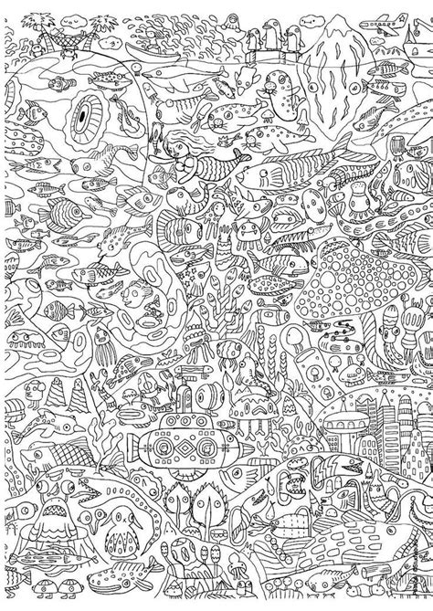 Sea monster godzilla coloring pages. Under the Sea (Portrait) | Detailed coloring pages ...