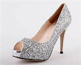 Images of Silver Glitter Low Heels