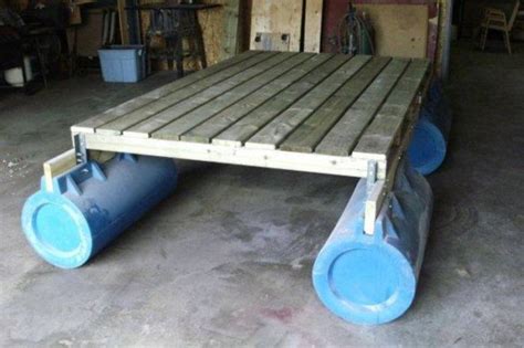 Our pontoon storage blocks are hollow and stack easily together and take up very little space when not used. home made pontoon - Google Search | Pontoon, Diy boat ...