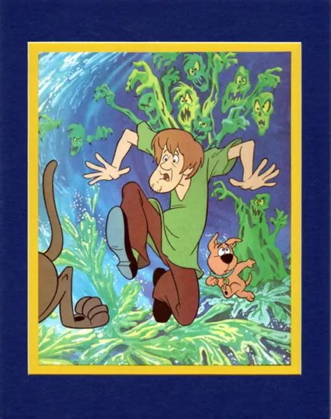 scooby doo gang shaggy scooby and scrappy running from ghosts matted print 22 87 picclick