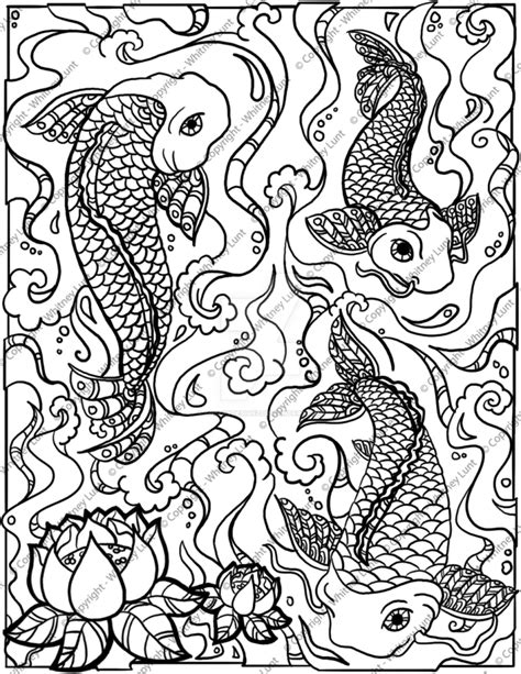 Use the fishes as stencils, craft patterns, or coloring pages. Koi Fish Coloring Page at GetColorings.com | Free ...