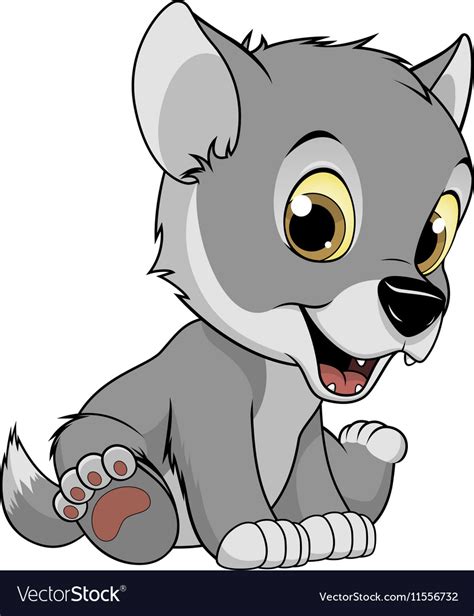 Download Funny baby wolf Royalty Free Vector Image - VectorStock