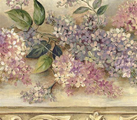 Free Download Cream And Lavender Heirloom Lilacs Wallpaper Border