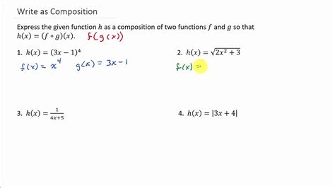 Express A Function As A Composition Of Two Functions Youtube