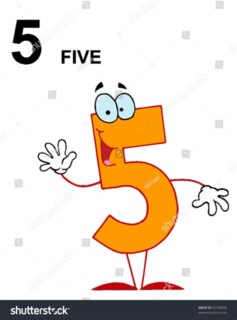 Friendly Orange Number 5 Five Guy Stock Vector Royalty Free 50128978