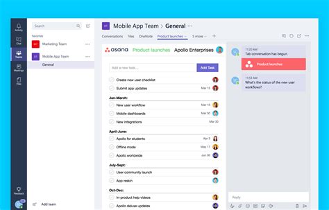 Maybe you would like to learn more about one of these? Microsoft Teams + Asana · Asana