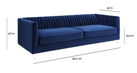 Tov Furniture Modern Aviator Navy Velvet Sofa Tov S101 Minimal And Modern
