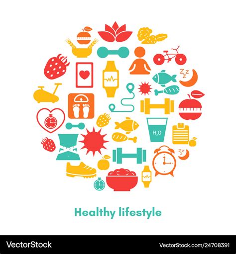 Healthy Lifestyle Background Healthy Lifestyle Vector Image