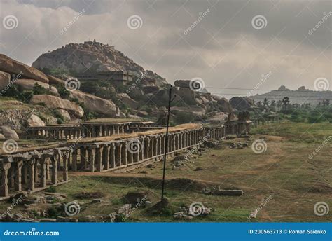 Ruins Of Vijayanagar The Former Capital Of The Vijayanagar Empire In