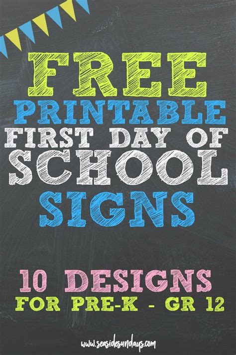 Free Printable First Day Of School Signs For All Grades Updated For
