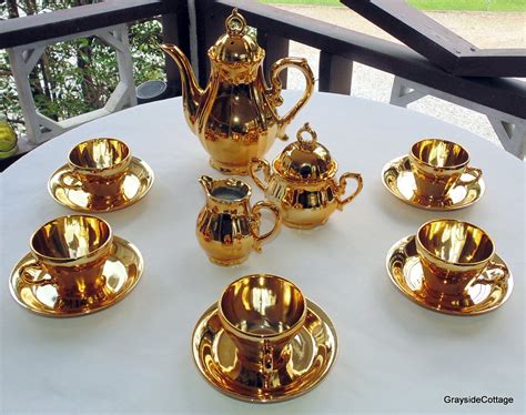 Demitasse Gold Tea Set Musical Teapot Plays Tea For Two Creamer