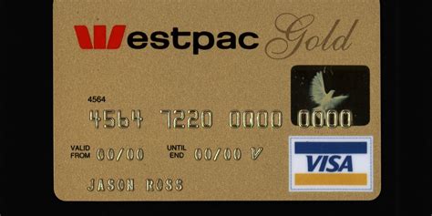 Westpac bank is one of the largest banks in australia. Credit card, Visa Gold, plastic, Westpac Banking ...