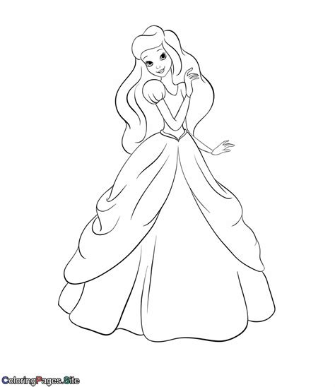 Little girls are such dreamers! Beautiful princess dancing with impressive dress coloring ...