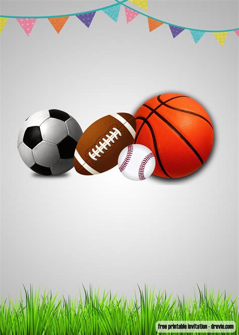 FREE Printable Sports-Themed Birthday Invitation Templates | Galeries